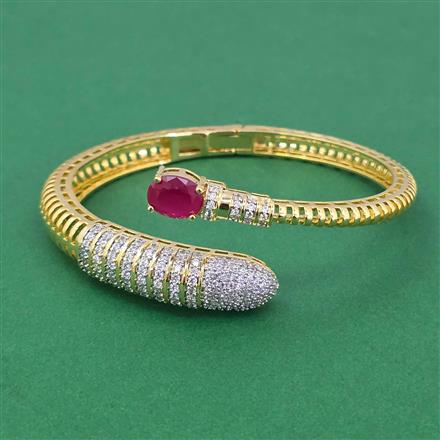 Cubic Zirconia Openable Kada With 2 Tone Plating