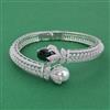 Cubic Zirconia Openable Kada With Rhodium Plating