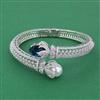 Cubic Zirconia Openable Kada With Rhodium Plating
