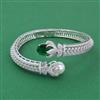 Cubic Zirconia Openable Kada With Rhodium Plating