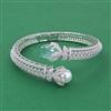 Cubic Zirconia Openable Kada With Rhodium Plating