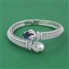 Cubic Zirconia Openable Kada With Rhodium Plating