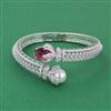 Cubic Zirconia Openable Kada With Rhodium Plating