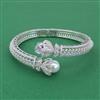 Cubic Zirconia Openable Kada With Rhodium Plating
