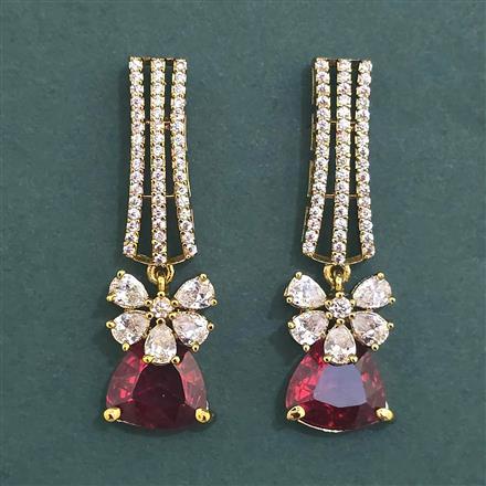 Cubic Zirconia Classic Earring With Mehndi Plating