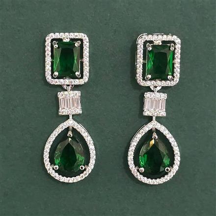 Cubic Zirconia Classic Earring With Rhodium Plating