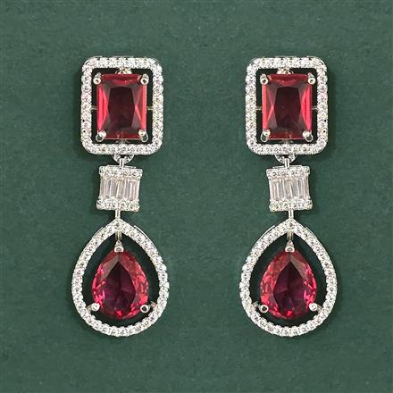 Cubic Zirconia Classic Earring With Rhodium Plating