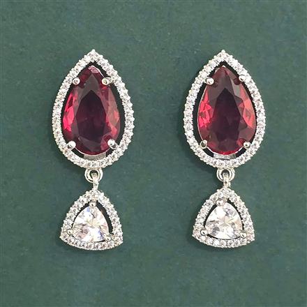 Cubic Zirconia Classic Earring With Rhodium Plating
