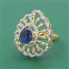 Cubic Zirconia Adjustable Ring With 2 Tone Plating