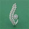 Cubic Zirconia Adjustable Ring With Mehndi Plating 2 Tone Plating Rhodium Plating