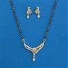 American Diamond Classic Mangalsutra with Rhodium Plating 2 Tone Plating