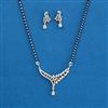 American Diamond Classic Mangalsutra with Rhodium Plating 2 Tone Plating
