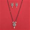 American Diamond Classic Mangalsutra with Rhodium Plating 2 Tone Plating