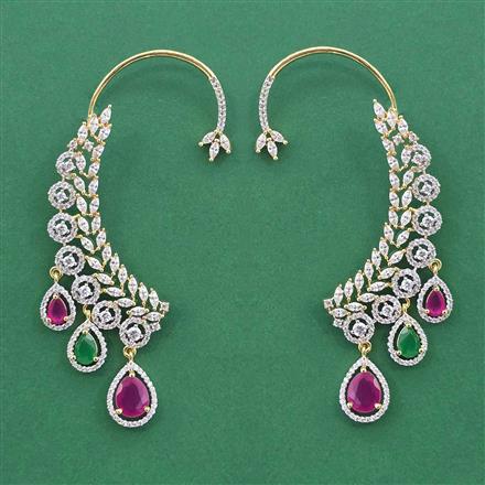Cubic Zirconia Earcuff With 2 Tone Plating
