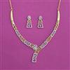American Diamond Classic Necklace With 2 Tone Plating Rhodium Plating