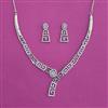 American Diamond Classic Necklace With 2 Tone Plating Rhodium Plating