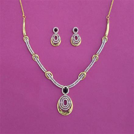 American Diamond Classic Necklace With 2 Tone Plating