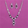 American Diamond Classic Necklace With Rhodium Plating