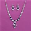 American Diamond Classic Necklace With Rhodium Plating