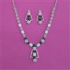 American Diamond Classic Necklace With Rhodium Plating