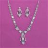 American Diamond Classic Necklace With Rhodium Plating