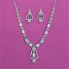 American Diamond Classic Necklace With Rhodium Plating