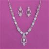 American Diamond Classic Necklace With Rhodium Plating