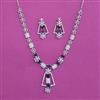 American Diamond Classic Necklace With Rhodium Plating