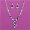 American Diamond Classic Necklace With Rhodium Plating