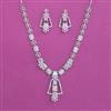 American Diamond Classic Necklace With Rhodium Plating