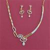 American Diamond Classic Necklace With 2 Tone Plating