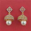 American Diamond Jhumki With Mehndi Plating 2 Tone Plating Rhodium Plating
