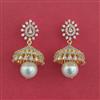 American Diamond Jhumki With Mehndi Plating 2 Tone Plating Rhodium Plating