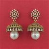 American Diamond Jhumki With Mehndi Plating 2 Tone Plating Rhodium Plating