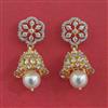 American Diamond Jhumki With Mehndi Plating 2 Tone Plating Rhodium Plating