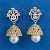 American Diamond Jhumki With 2 Tone Plating