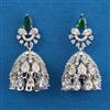 American Diamond Jhumki With Rhodium Plating