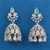 American Diamond Jhumki With Rhodium Plating