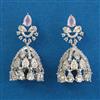 American Diamond Jhumki With Rhodium Plating