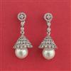 American Diamond Jhumki With Mehndi Plating 2 Tone Plating Rhodium Plating