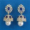 American Diamond Jhumki With 2 Tone Plating