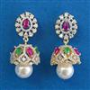 American Diamond Jhumki With 2 Tone Plating
