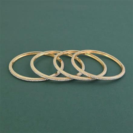 Cubic Zirconia Classic Bangles With 2 Tone Plating