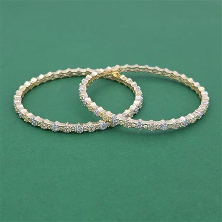 Cubic Zirconia Classic Bangles With 2 Tone Plating