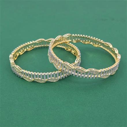 Cubic Zirconia Classic Bangles With 2 Tone Plating