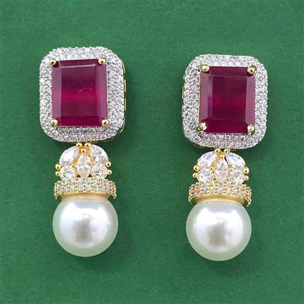 Cubic Zirconia Moti Earring With 2 Tone Plating