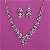American Diamond Classic Necklace with Rhodium Plating 2 Tone Plating Mehndi Plating