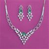 American Diamond Classic Necklace with Rhodium Plating