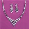 American Diamond Classic Necklace with Rhodium Plating