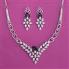 American Diamond Classic Necklace with Rhodium Plating